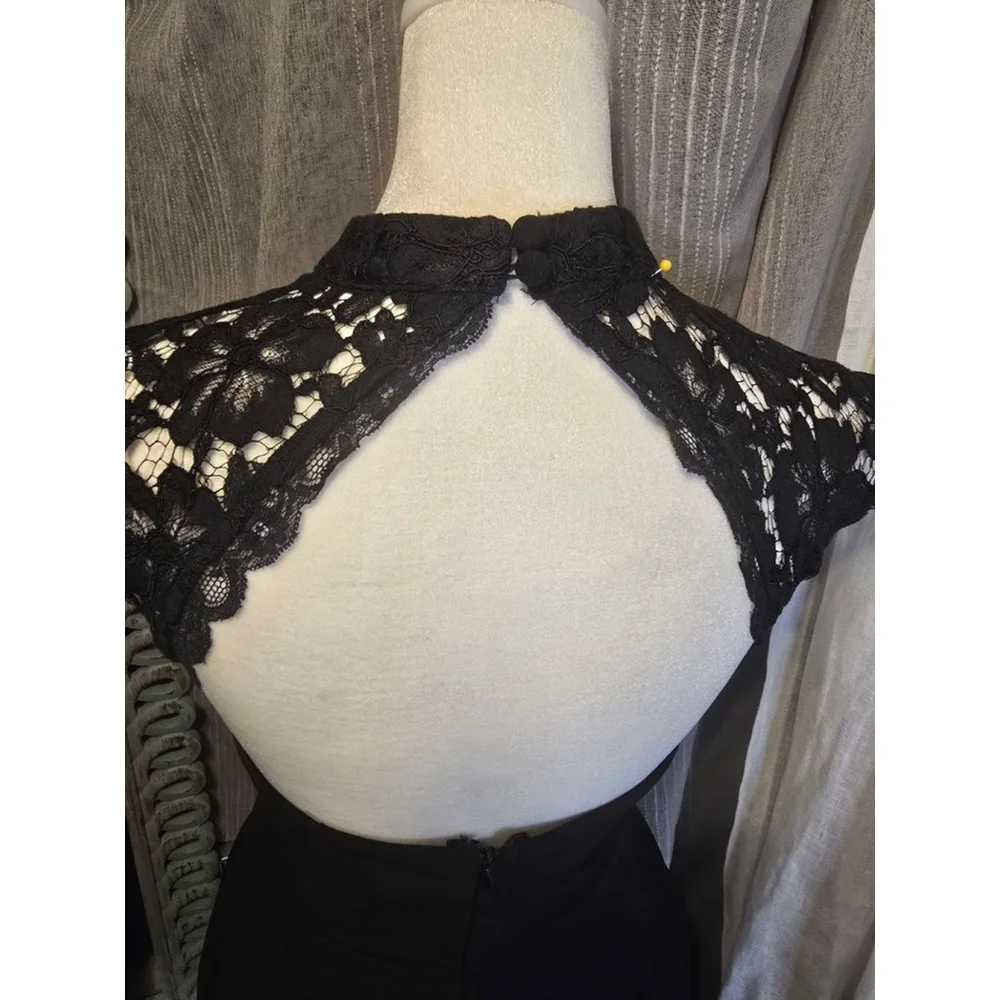 JUN & IVY Little Black Dress Black Lace WhimsyGoth Mini Dress XS - Picture 7 of 9